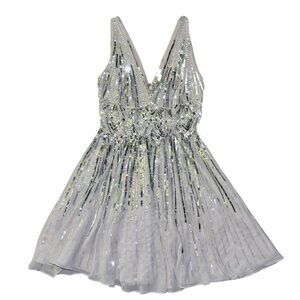 Silver Sequin Party Dress